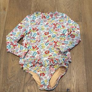 Crewcuts Painted Floral Rash Guard Set - 3T